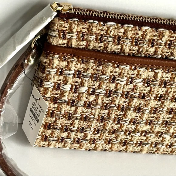 🍒NWT Talbots Metallic Boucle Double Gusset Wristlet - Picture 7 of 12